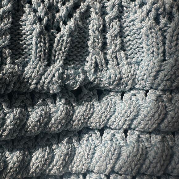 Ronny Kobo Blue Crochet Maxi Slip Dress XL Backless Knit Vacation Tank $320 - Picture 12 of 12